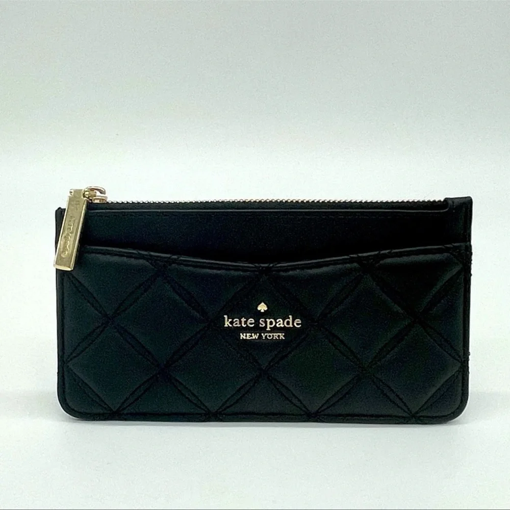 Kate Spade Slim Card Holder Wallet Black - Picture 2 of 9